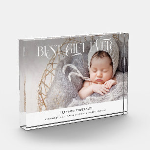 Best Gift Ever New Baby Photo Keepsake  Block