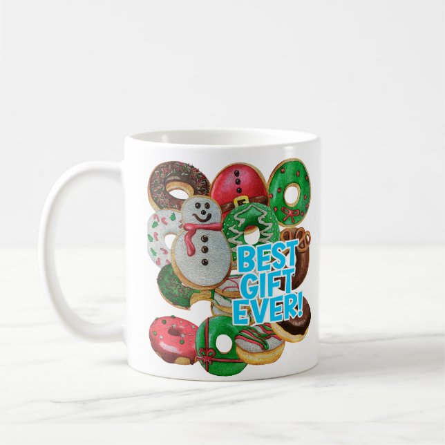 Best Gift Ever! Xmas Doughnuts Coffee Mug (Left)