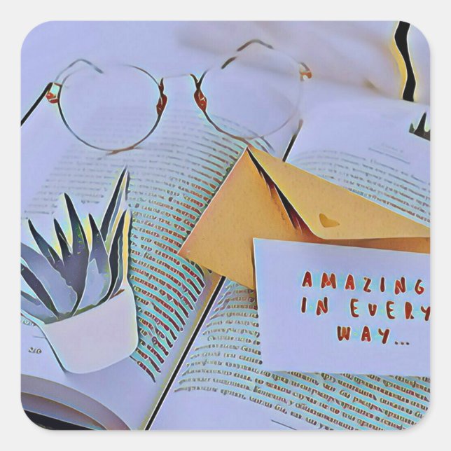 Best gift for book lover square sticker (Front)