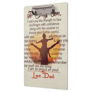 Best Gift For Son To My Son Quotes Clipboard