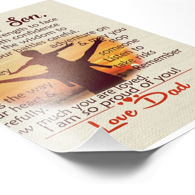 Best Gift For Son | To My Son Quotes Photo Print (Corner)