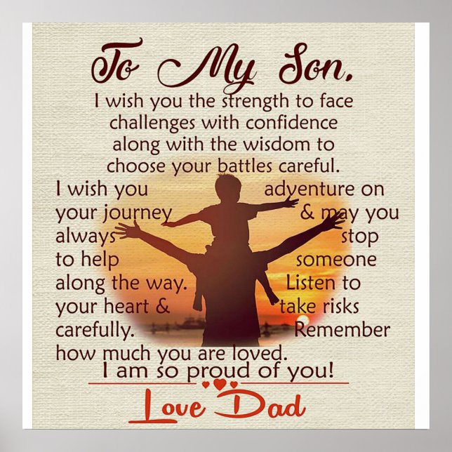 Best Gift For Son | To My Son Quotes Poster (Front)