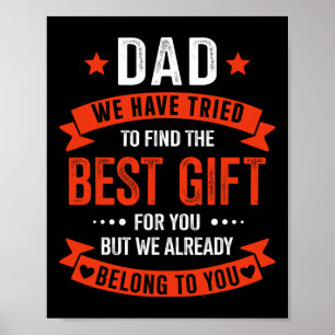 Best Gift From Kids For Fathers Day Christmas Birt Poster