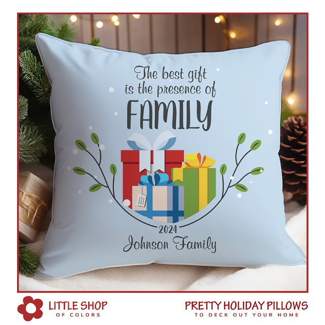 Best Gift is Family Customisable Name Christmas Cushion (Creator Uploaded)