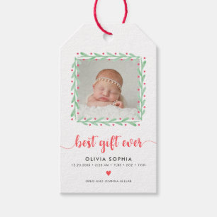 Best Gift (Tag) Ever Newborn First Christmas Birth Gift Tags