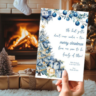 Best Gifts Blue Christmas Pregnancy Holiday Card