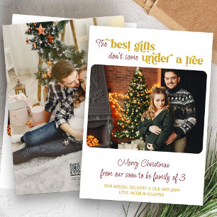 Best Gifts Don't Come Under Tree 2 Photo Pregnancy Holiday Card