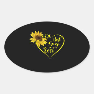 Best Gigi Ever Sunflower Gifts Oval Sticker
