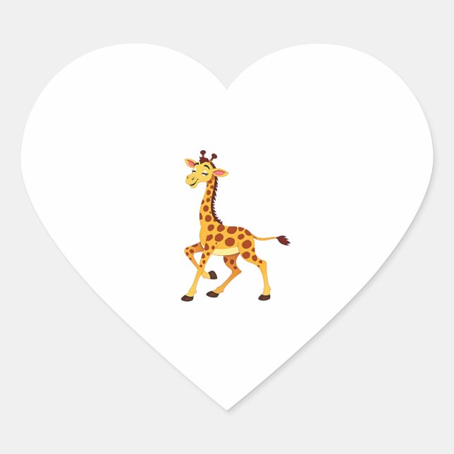 Best Giraffe Art For Men Women Adult Giraffe Print Heart Sticker (Front)