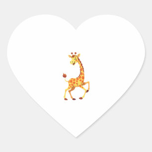 Best Giraffe Art For Men Women Adult Giraffe Print Heart Sticker