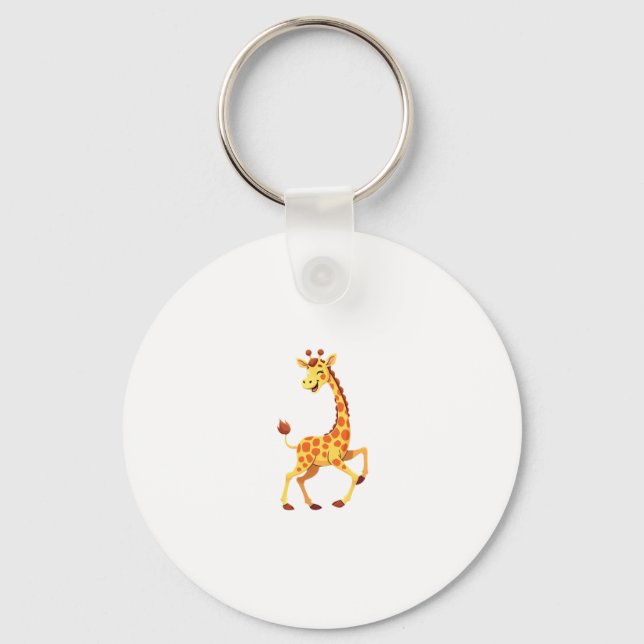 Best Giraffe Art For Men Women Adult Giraffe Print Key Ring (Front)