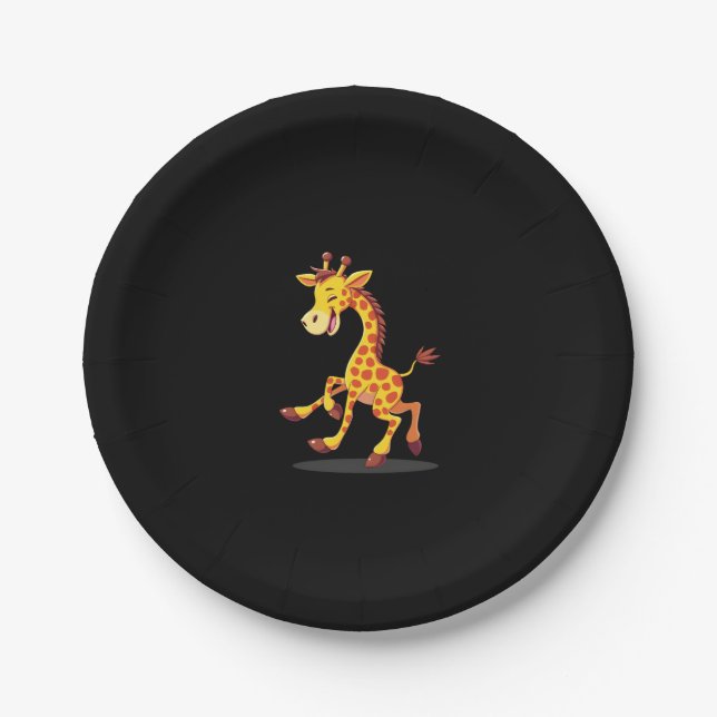 Best Giraffe Art For Men Women Adult Giraffe Print Paper Plate (Front)