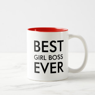 Best Girl Boss Ever   Office Gift Two-Tone Coffee Mug