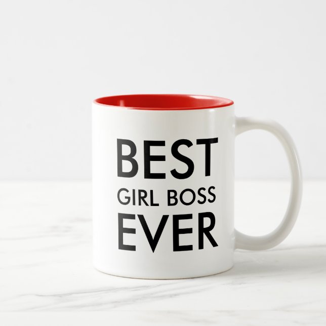Best Girl Boss Ever | Office Gift Two-Tone Coffee Mug (Right)