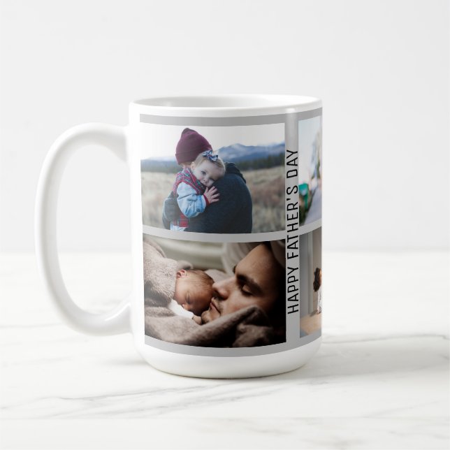 Best Girl Dad Ever Father's Day 6 photo collage Coffee Mug (Left)
