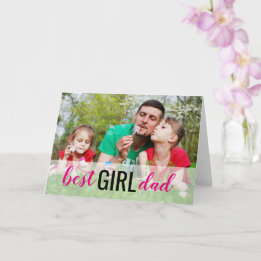 Best Girl Dad Photo Father's Day Card