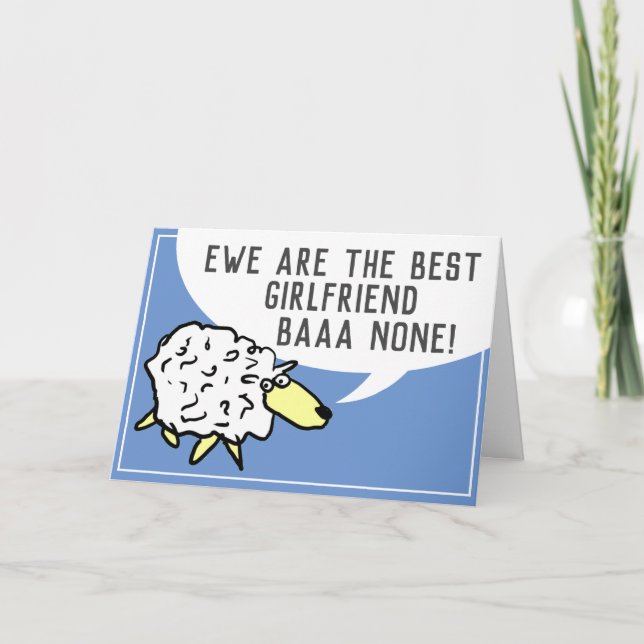 Best Girlfriend Bar None - Sheep Pun Card (Front)