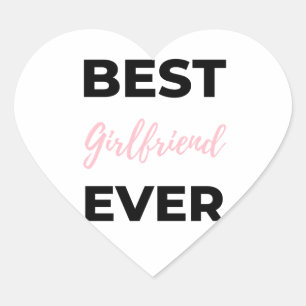 Best Girlfriend Ever Black Heart Sticker