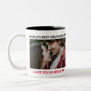 Best Girlfriend Valentine's Day Custom Photo Names Two-Tone Coffee Mug