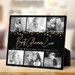 Best Glamma Ever 6 Photo Collage Glam Gold Glitter Plaque<br><div class="desc">“Best Glamma Ever.” Too glamourous to be just “Grandma”, but loving every minute with her grandkids. A stylish, glam visual of gold foil handwritten script and gold glitter foil confetti dots overlay a black background. Add six, cherished photos of your choice and customise the name(s)/message, for the perfect modern, stylish,...</div>