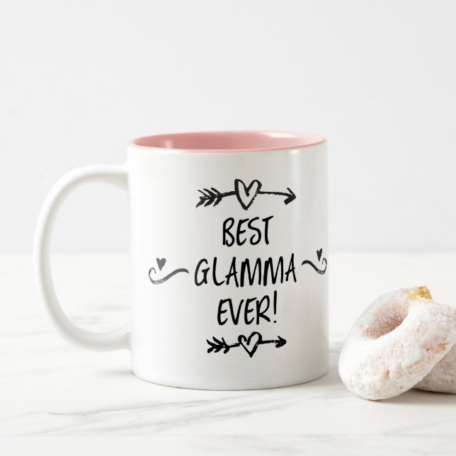 Best Glamma Ever Two-Tone Coffee Mug (With Donut)