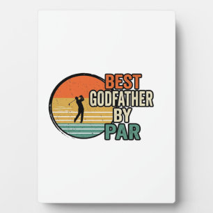 Best Godfather by Par Vintage Golf Vector Design_1 Plaque