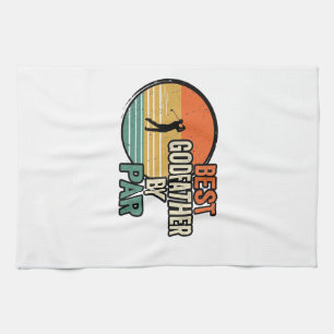 Best Godfather by Par Vintage Golf Vector Design_1 Tea Towel