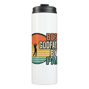 Best Godfather by Par Vintage Golf Vector Design_1 Thermal Tumbler