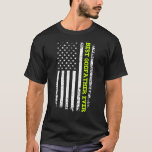 Best Godfather Ever 4th Of July American Flag USA  T-Shirt