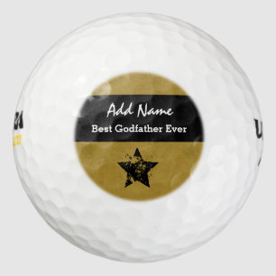 Best Godfather Ever Gold and Black Ribbon A04 Golf Balls