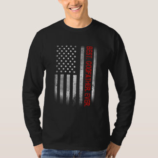 Best Godfather Ever Vintage American Flag For Dad T-Shirt