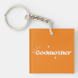 Best Godmother Card (Mustard Background) Key Ring
