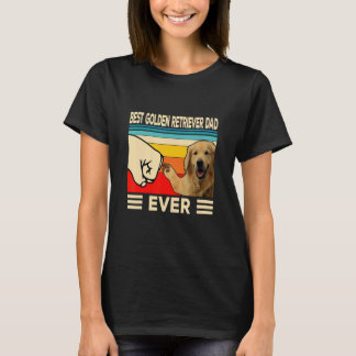 Best Golden Dad Ever Retro Golden Retriever Dog D T-Shirt