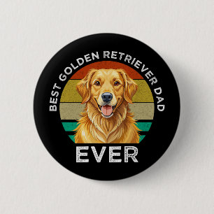 Best Golden Retriever Dad Ever 6 Cm Round Badge