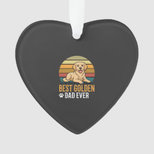 Best Golden Retriever Dad Ever Retro Dog Ornament