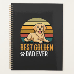 Best Golden Retriever Dad Ever Retro Dog Planner