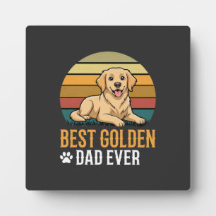 Best Golden Retriever Dad Ever Retro Dog Plaque