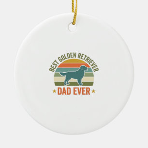 Best Golden Retriever Dad Ever Vintage Dog Shirt_1 Ceramic Ornament