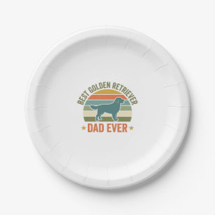 Best Golden Retriever Dad Ever Vintage Dog Shirt_1 Paper Plate