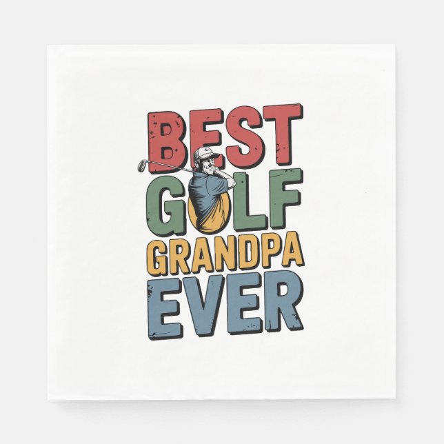 Best Golf Grandpa Ever Napkin (Front)