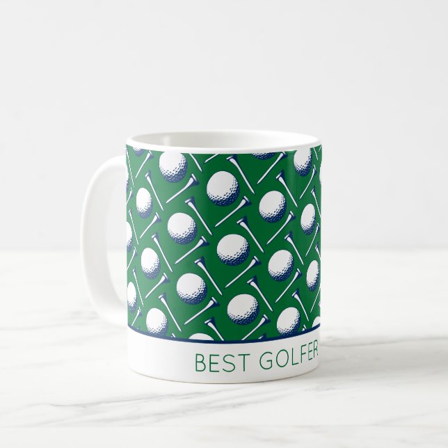 BEST GOLFER EVER Golf Balls Tees Classic Fun Coffee Mug (Front Left)