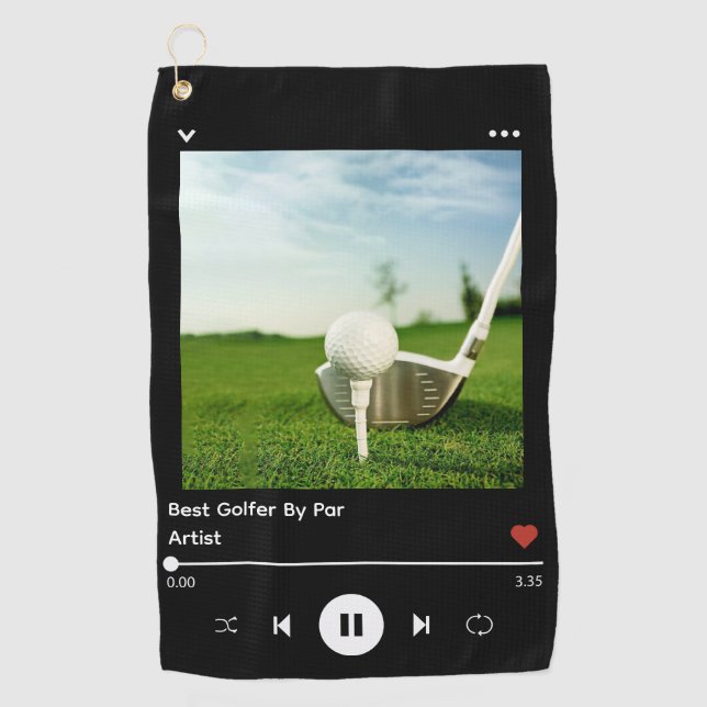 Best Golfer Grandpa Song Cover Birthday Trendy  Golf Towel (Front)