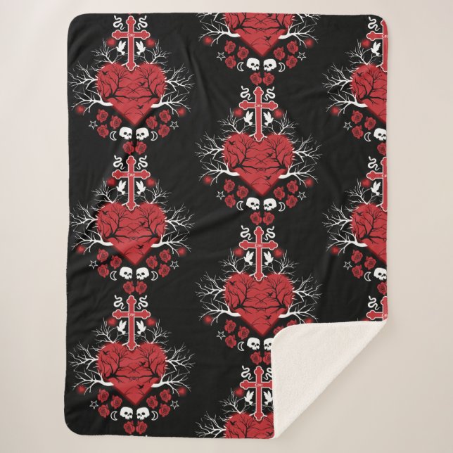 Best Gothic Gift Accessories Sherpa Blanket (Front)