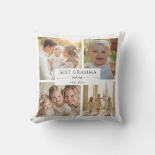 Best Gramma Ever Photo Collage Pillow Gift