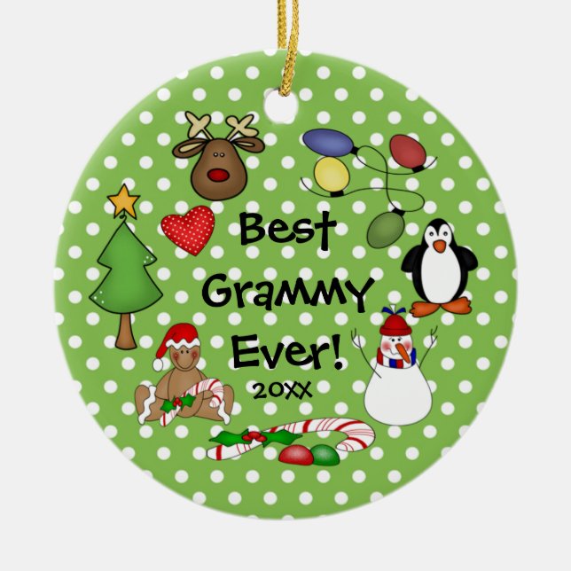 Best Grammy Ever Christmas Ornament (Front)
