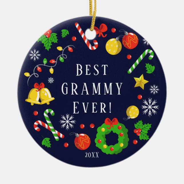 Best Grammy Ever Christmas Ornament (Front)