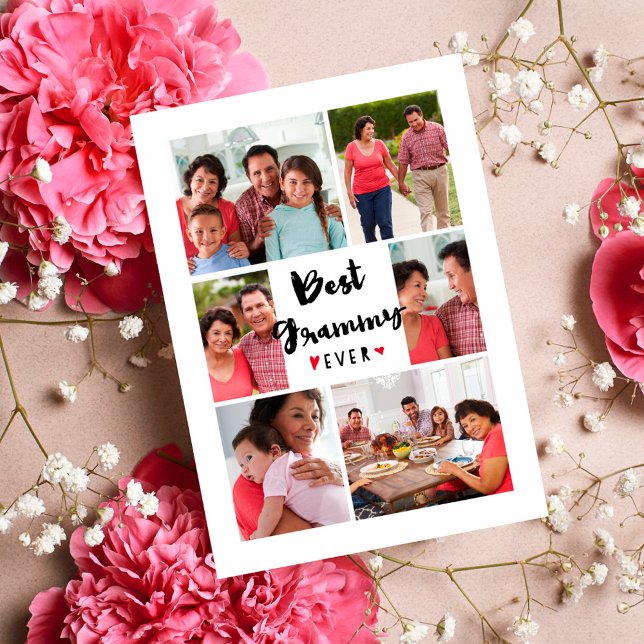 Best Grammy Ever Photo Collage Mother's Day Card (Creator Uploaded)