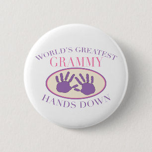 Best Grammy Hands Down T-shirt 6 Cm Round Badge