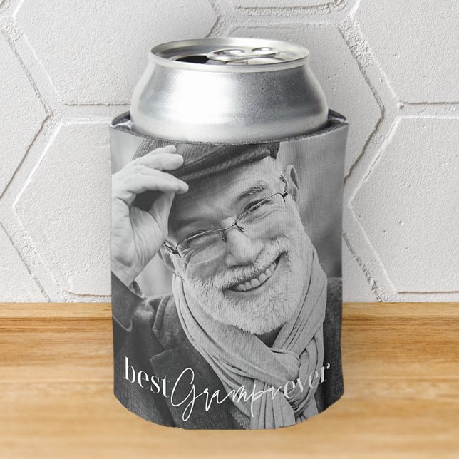 Best Grampa Ever Modern Simple Elegant Photo Can Cooler (Creator Uploaded)