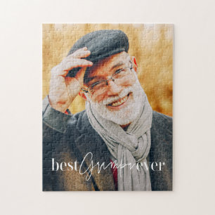 Best Grampa Ever Modern Simple Elegant Photo Jigsaw Puzzle